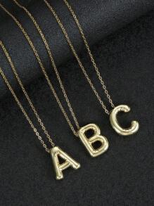 Fashionable Gold Copper A-Z 26 Letter Hanging Necklace, Charming Women's Jewelry