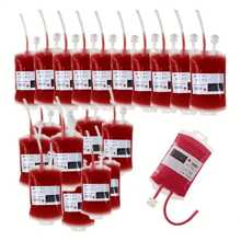 2/5/8 piezas Bolsas para bebidas, bolsas de sangre Halloween tipo bolsa de suero, adecuado para decoración de casa embrujada, suministros para fiesta de Halloween (350ml/12oz)