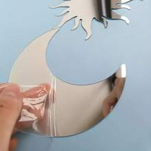 6 pezzi Adesivi da parete a specchio in acrilico nuovi con combinazione di sole e luna, rimovibili, decorazioni a parete in acrilico 3D con luna e stelle, per decorazione fai-da-te di casa, camera da letto, soffitto, bagno, TV, sfondo domestico