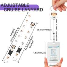 2 Packs Stretchable Sheep Pattern Lanyards & Waterproof ID Holders, Retractable Reel Badge Card Clips, Holiday Essentials & Basic Accessories