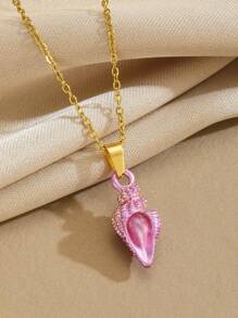 1pc Cute Multicolor Fashion Popular Sea Life Conch Pendant Girl Summer Clavicle Necklace Sweet Cute Street Accessories For Daily, Beach Party, Dance Wear, Holiday Birthday Gift ﻿