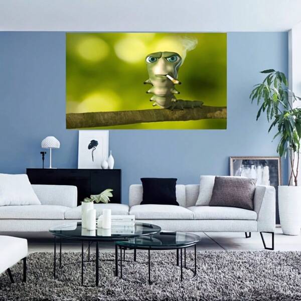 1pc Interesting Caterpillar Polyester Flag, Versatile Home Decor Wall Hanging, No Electricity Needed, Durable Bedroom/Dorm Decoration