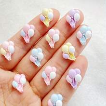 10/30/50pcs Vibrant Resin Mini Colorful Balloon Rhinestone Sets - 3D Flatback Decorations For DIY Crafts, Nail Art, Scrapbooking And Wedding Decor - Random Mixed Colors - Multicolor - View 13