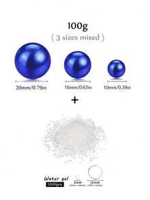 200g/100g 藍色仿珍珠花瓶填充物（無孔）– 適合漂浮蠟燭、花瓶裝飾和桌面中心裝飾；適用於生日、婚禮、週年紀念、日以及家居/房間裝飾 - 彩色 - 查看 13