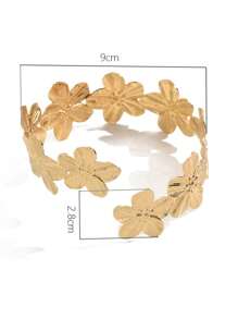 1pc Exaggerated Geometric Flower Opening Bangle Bracelet For Women