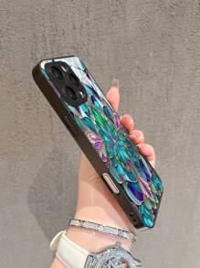 1pc Retro Gothic Style Colorful Floral Pattern High Definition Tempered Glass Phone Case, Compatible With Apple 16 Pro Max/15/14 Plus/13/12/11/XR/8P And Galaxy S25/S24/S23 Ultra/S22/S20/Note20/Note10/A56/A53/A34/A14/A11/A05/A03S