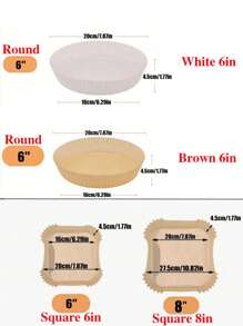 100pcs Paper Air Fryer Liners, Non-Stick Baking Paper, Compatible With Most Air Fryers Air Fryer Kitchen Air Fryer Liners Air Fryer Paper Airfryer Air Frier