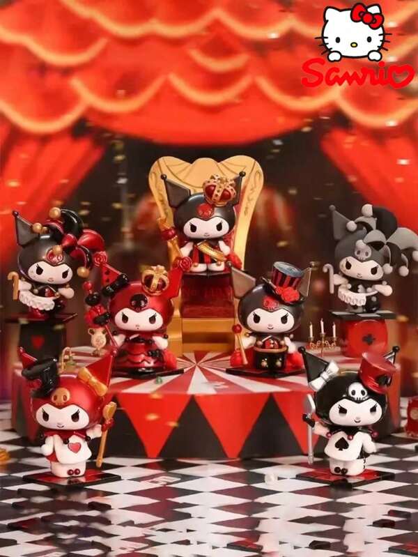 Sanrio Sanrio Licensed Spade Kingdom Mystery Box - 8pcs Gothic Collectible Figurines With Detachable Crowns & Chessboard Bases, Polyresin Material For Home/Office Decor (Perfect Gift For Anime Fans & Collectors)