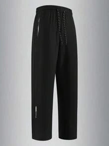 Men's Outdoor Sports Pants With Zipper Pockets And Drawstring Waist, Fashionable And Versatile For Cycling, Hiking, Boyfriend Style, Spring/Summer