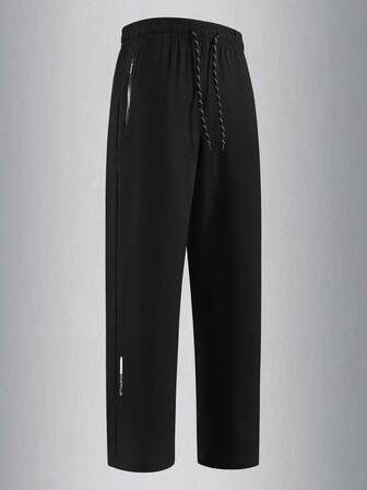 Men's Outdoor Sports Pants With Zipper Pockets And Drawstring Waist, Fashionable And Versatile For Cycling, Hiking, Boyfriend Style, Spring/Summer
