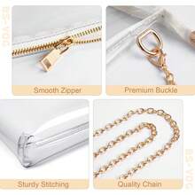 NEW Clear Purse For Women - Stadium Approved Small Crossbody Bag With Zipper, Clear Stadium Bag For Concerts, Sports - 棕色 - 查看 12