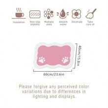 1 pièce Tapis d'alimentation exclusive pour animaux de compagnie, antidérapant, absorbant et facile à nettoyer avec drainage de l'eau pour chats et chiens, blanc/rose/gris, tapis à nourriture pour animaux de compagnie, tapis de séchage de plat, tapis de porte, décoration de la maison, décoration de cuisine, décoration de la chambre, cadeau parfait pour les amateurs d'animaux de compagnie, convient à toutes les tailles d'animaux de compagnie, petits chiens, gros chiens, chatons, lit pour animaux de compagnie - applicable pour la cuisine, la salle à manger, le comptoir, le bar, le salon, la salle de bain, polyvalent, avec fond en caoutchouc imperméable, doux et facile à ranger