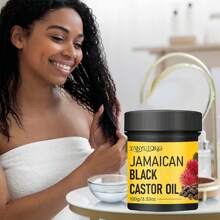 100g Jamaican Castor Oil Hair Care, Pure Natural Cold Pressed, Moisturizes And Nourishes The Scalp And Hair Roots, Smoothes And Repairs Dryness, Split Ends, Prevents Dryness, Breakage, Tangling And Hair Loss, Makes Hair Thicker, Stronger And Healthier, Suitable For All Hair Types Including Curly Hair.