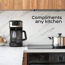 Cafetera programable de 12 tazas Savour con alimentación de CA, máquina de hacer café en negro - espliego - Ver 8