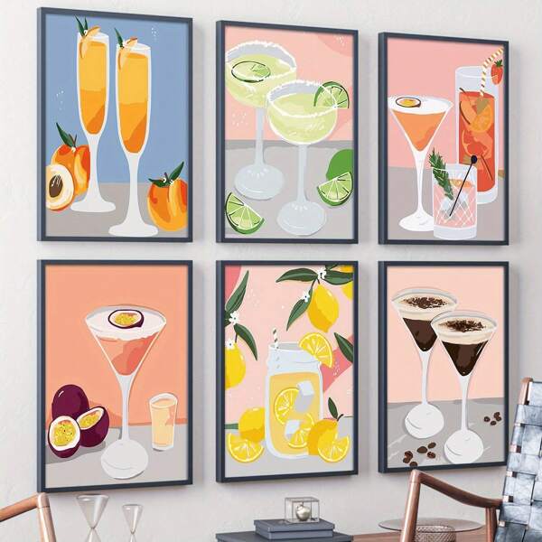[DIY Paint By Number Kit] 6pcs DIY Paint By Number Kits For Adults - 20x30CM/8x12inch Oil Acrylic Painting By Numbers Kits For Home Room Wall Decor - Ideal Gift Choice,Back To School,School Supplies