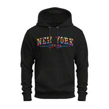 Moletom Canguru Estampado StreetWear Confortável Nova York Colorida
