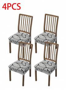 1/2/4/6pcs Printed Stretch Removable & Washable Dining Chair Seat Covers Room Decor Home Decor