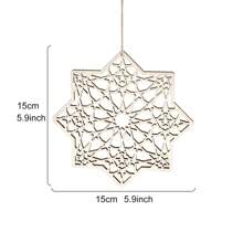 1pc Creative Wooden Hollow Hexagon, Octagon, Moon Shape Decor Hanging Ornaments, Modern Wooden Mirror Design Cozy Interior Wall Decor Hanging Accessories, Suitable For Holiday Party Decorations, Home Decor Gifts