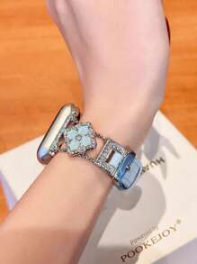 New Plum Blossom Leather Strap Compatible With 38/40/41/42/44/45/46/49mm Compatible With Apple Watch Strap Ultra/S10/9/8/7/6/5/4/3/2/1