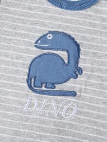 5 件装男婴图案印花三角连体衣 - 藏蓝色 - 查看 8