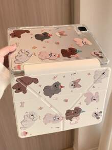 Magnetic Puppy Tablet Protective Case Compatible With IPad, Y-Fold Design With Pencil Slot, Compatible With IPad 2020/2021/2022 Pro 11 Inch, IPad 10th/11th Gen, IPad Air 4/5/6, Smart Sleep/Wake, Double-Sided Pattern, Anti-Bending Anti-Drop