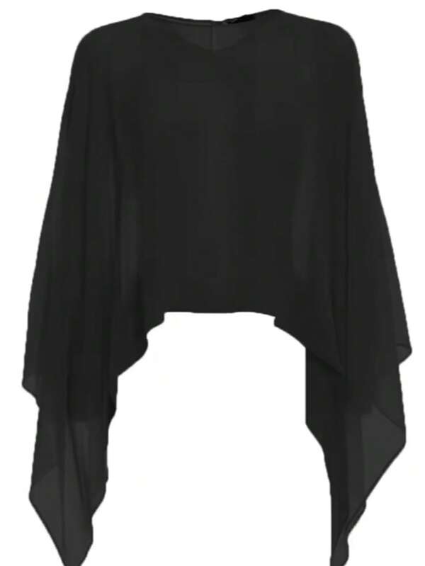 1 pièce Cape de mariée noire, châle de mariage pour femmes, robe en mousseline de soie élégante, Halloween
