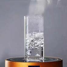 1pc Aesthetically Square Lid Straw Heatproof Glass Cup, Portable High Borosilicate Milk, Coffee, Juice Cup, Large Capacity Square Mouth Glass Water Bottle