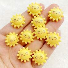 10/20/30 件可爱卡通树脂太阳雕像 - 混合微笑太阳设计，平背工艺珠用于剪贴簿、DIY 珠宝制作、圣诞节、情人节、新年礼物、剪贴簿用品 | 俏皮设计 - 彩色 - 查看 5