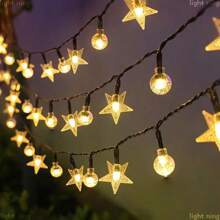 Solar String Lights, LED Fairy Lights, Waterproof Outdoor Lights, , Multicolor Glow, Warm White Light, 8 Modes, Crystal Ball Lights, Star Lights, Bubble Lights, Garden Decor