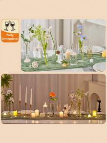1pc/4pcs Glass Cylinder Vases, Hurricane Candle Holders For Pillar Or Floating Candles, Tall Clear Vase For Centerpieces, Round Vases For Wedding Anniversary Events Home Table Decor Home Decor Room Decor Flower Vase Glass Vase