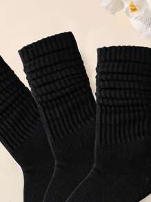 1 Pair/3 Pairs Women Breathable Moisture Wicking Soft Casual Black Versatile College Style Crew Socks