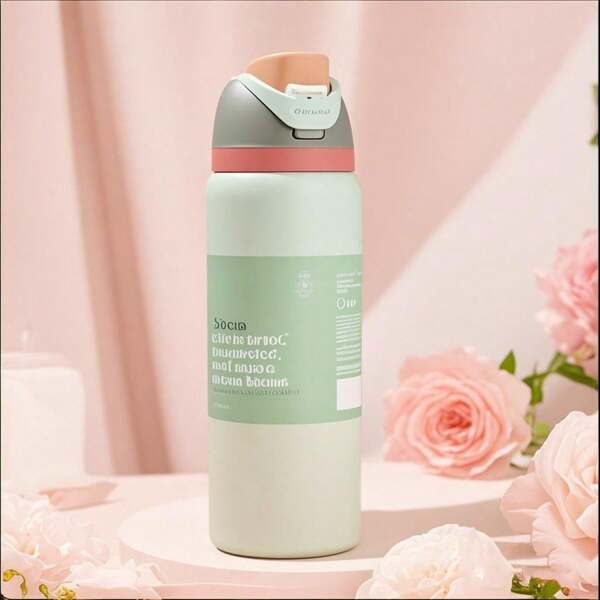 Geïsoleerde roestvrijstalen sportwaterfles van 32 oz met rietje voor sport, reizen en school, herbruikbare koffiemok van 32 oz met grote inhoud van metaal met vacuümisolatie, draagbare waterbeker van 32 oz, houdt dranken urenlang warm/koud, zweetbestendig, duurzaam, sportwaterfles van 32 oz voor buitenactiviteiten zoals kamperen, autorijden, verjaardagscadeau, kerstcadeau voor fitnessliefhebbers, mannen en vrouwen