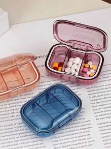 1PC Portable Mini Pill Box Travel Pill Box Carry-On Medicine Box 3-Grid Pill Storage And Packaging Box Medicine Organizer And Pill Container For Daily Use, Suitable For Travel Or Home Use