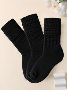 1 Pair/3 Pairs Women Breathable Moisture Wicking Soft Casual Black Versatile College Style Crew Socks