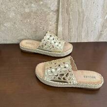 Espadrille Sandals With Floral Embroidery – Handcrafted Freshness For Summer - Gold - View 5