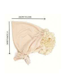 2 piezas Sombreros de turbante de poliéster de moda para mujer, gorros con pañuelo floral elástico y diseño de flor grande, cofia hijab de punto transpirable para ocasiones festivas