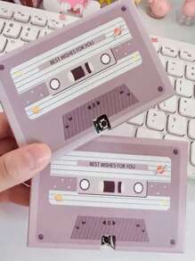 1pc Tape Recording Greeting Card Wedding Invitations Cassette Tapes Casettes Tape Voice Recordable Talking Audio Greeting Birthday Greeting Blessing Greeting Cards Cards