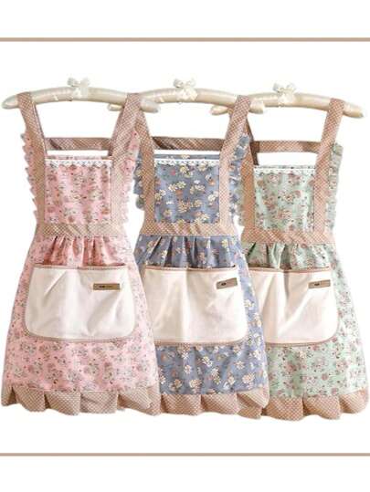 1 قطعة ستارة مع يد موسقاة بأسلوب الأميرة، مناسب لاستخدام المطبخ وغرف المعيشة والحمام، من قماش جديد قابل للتنظيف والمسح، ستارة مطبخ/طبخ بأربطة، مقاوم للبقع والماء والزيت، قطني قابل للتنفس، أكمامة قطعة واحدة من البوليستر، هدية للأم والحبيبة (ملاحظة: قد تختلف قليلاً بسبب اختلاف الدفعة)