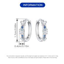 Orstarry 1 par de brincos de argola hipoalergênicos em prata S925, brincos azuis com borboletas esvoaçantes, elemento inseto, estilo elegante, simples e generoso, presente de aniversário feminino, lembrança