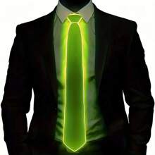 LED Light-Up Necktie - Neon EL Wire, Clothing Accessory For Jackets And Shirts, Suitable For Parties, Performances, Halloween, Role-Playing, Bar Atmosphere - Elegant Style, Batteries Not Included