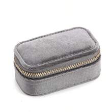 1pc Customized Velvet Jewelry Box With Gold Foil Printing, Elegant Bridesmaid/Birthday/Mother's Day/Valentine's Day Gift, Rectangular Design With Zipper Closure, Jewelry Storage Box