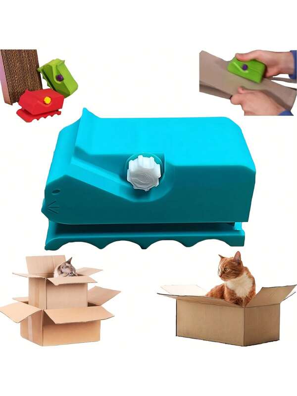 Kartonschneider für Kratzbrett für Katzen, 3D-Druck Handkartonschneider, Kartonschneider Recycling-Werkzeug, Katzenwelpen Schneider, Kartonschneider, Kartonschneidwerkzeug, DIY Kratzbrett Kartonstreifenwerkzeug-Schneider, Geschenk sehr geeignet für Katzenliebhaber