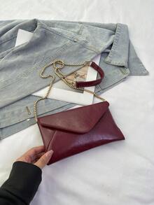 Women's Simple Versatile Shoulder/Crossbody Bag - Burgundy - View 3