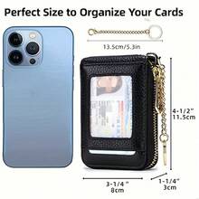 [RFID Blocking] OBCREATOR RFID Blocking Wallet For Women | Large Capacity | Multiple Compartments, Secure Zip | Casual Style | Daily Commute | Ideal For Anniversaries For Men Wallet Mini Wallet Purse Wallet RFID Wallet Card Wallet - Multicolor - View 5