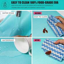 6pcs Waterproof Refrigerator Liner, Rectangle Moisture-Proof Pad, Washable Fridge Mat, Placemat For Home Little Daisy And Lemon Pattern(Blue) ,Dehumidifier For Home