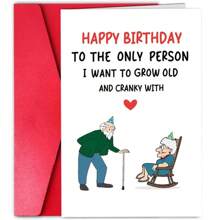 1Pc Funny Birthday Card For Husband Wife, Romantic Birthday Card For Men Women, Happy Birthday To The Only Person I Want To Grow Old And Cranky With, School Supplies,Back To School