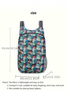 Zaino pieghevole floreale leggero da 20L, adatto per campeggio all'aperto, viaggio, ultra sottile, multifunzionale, adatto per escursioni, viaggi, lavoro, shopping | Realizzato in tessuto di poliestere durevole, cinturino regolabile, unisex, adatto per uso quotidiano, regalo perfetto per studenti e viaggiatori