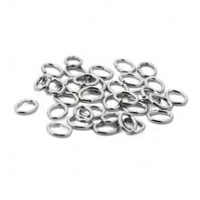 Ahknormailcui Anel elíptico rígido banhado a ouro, 100 peças/lote, de aço inoxidável, com divisão de 0,5 mm/0,6 mm/0,7 mm de espessura, anel pendente oval dourado, conector de anel de salto que pode ser aberto para fazer joias, acessórios faça você mesmo