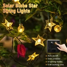 Solar String Lights, LED Fairy Lights, Waterproof Outdoor Lights, , Multicolor Glow, Warm White Light, 8 Modes, Crystal Ball Lights, Star Lights, Bubble Lights, Garden Decor