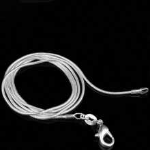 1MM 925 Sterling Silver Chain Fashion Sliver Necklace High Quality Snake Chain For Men And Women